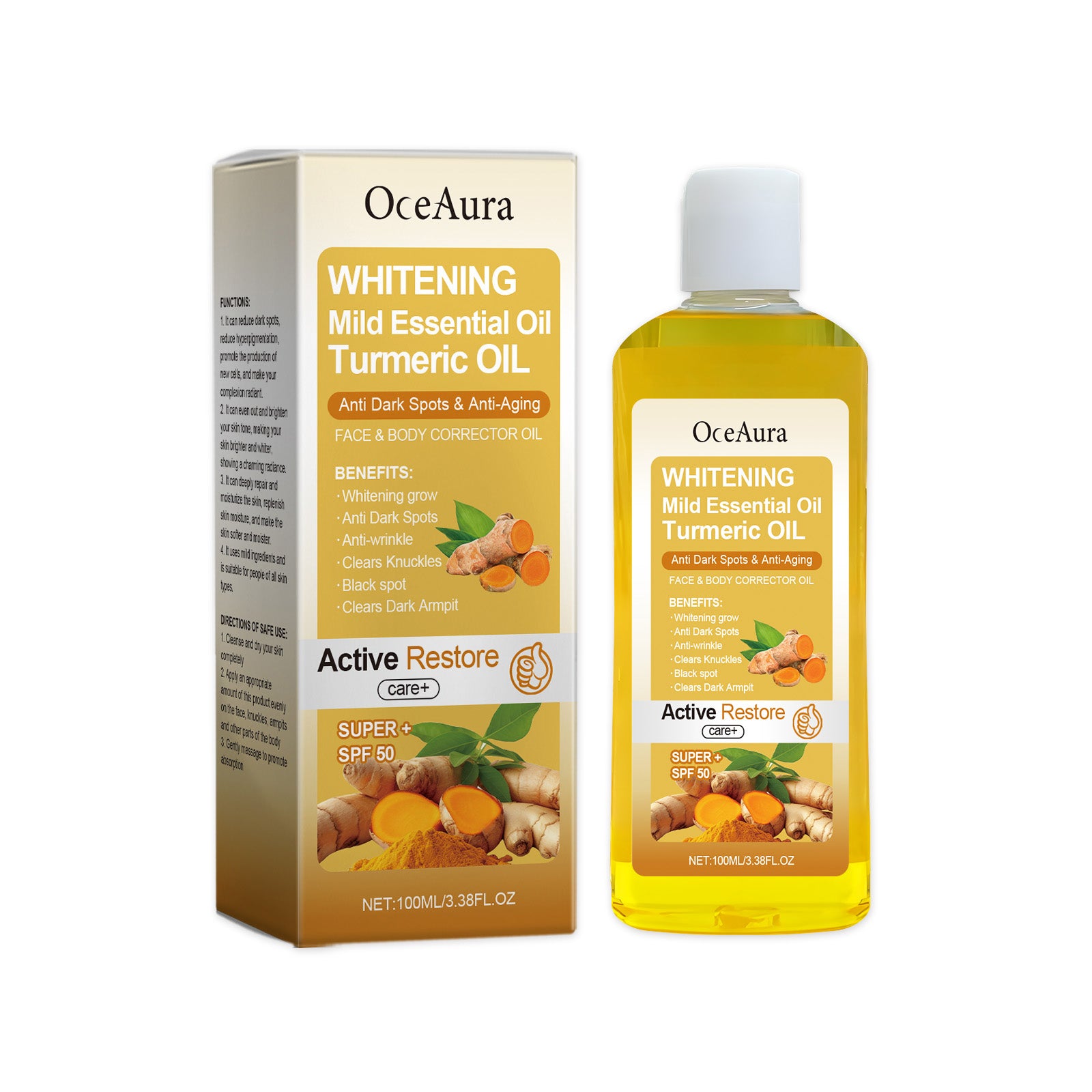 Turmeric Radiance Body Oil – Brightening & Anti-Aging Formula with Collagen & Argan Oil