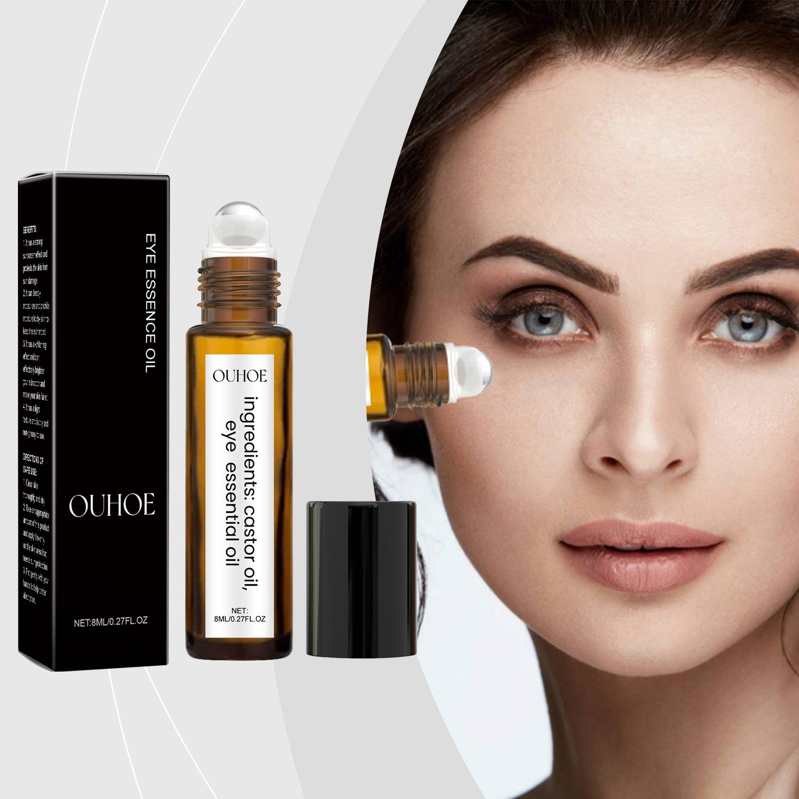 Castor Oil & Coffee Eye Revitalizing Roller – Anti-Wrinkle & Deep Hydrating Serum