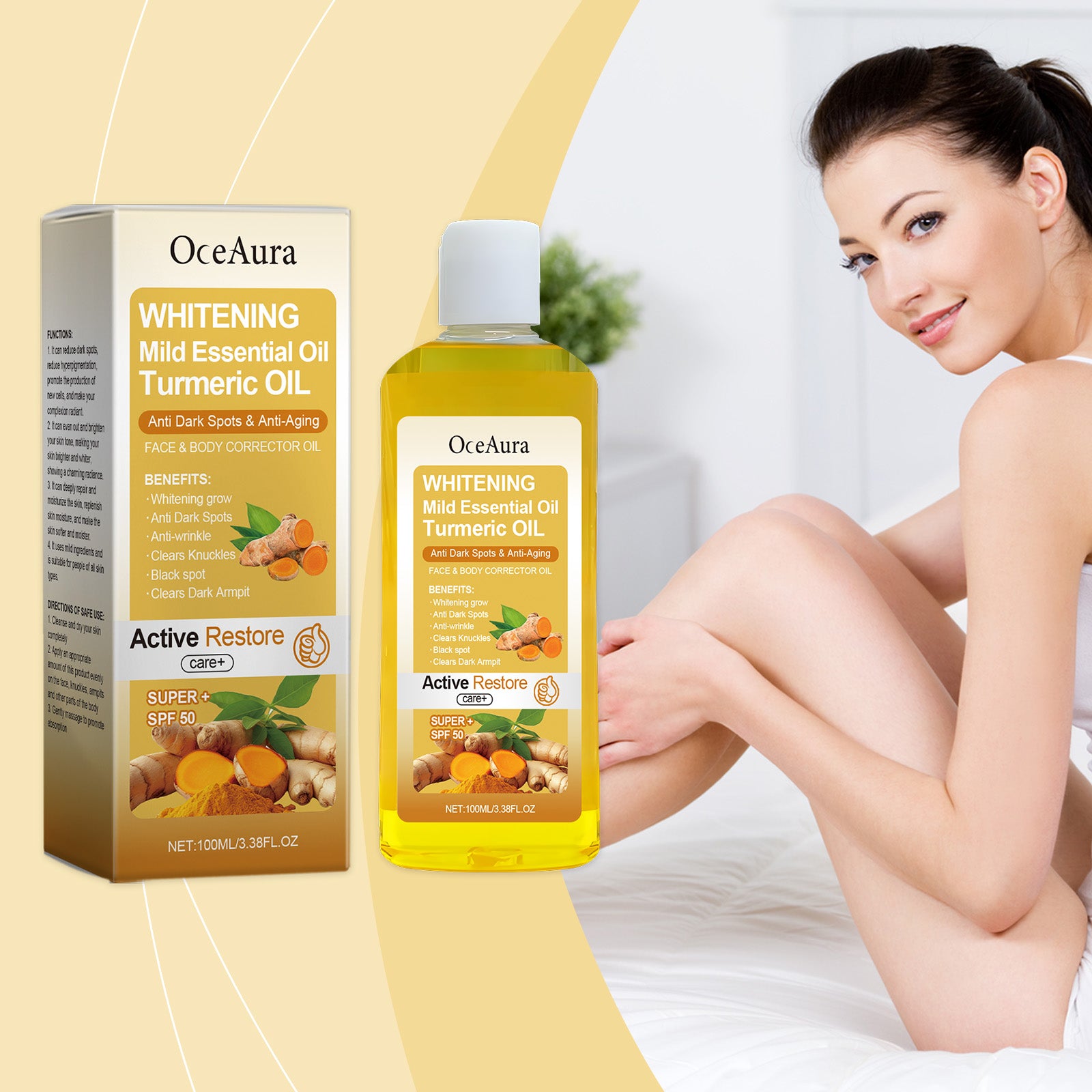 Turmeric Radiance Body Oil – Brightening & Anti-Aging Formula with Collagen & Argan Oil