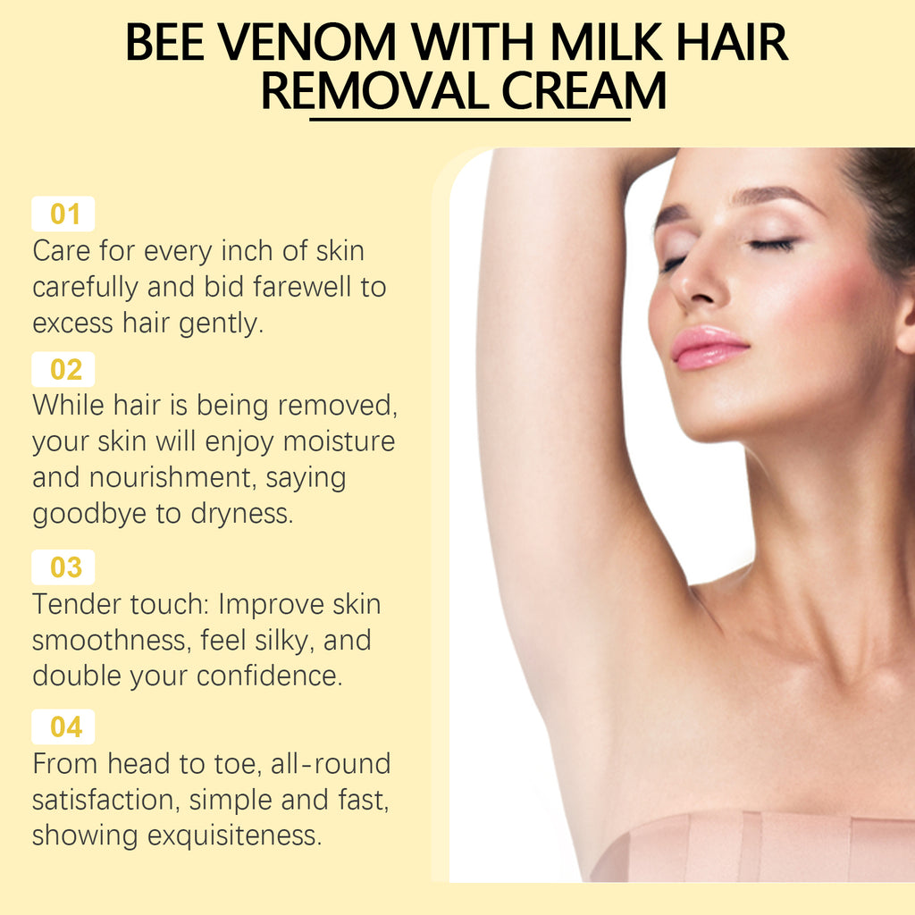 SilkTouch Bee Venom & Milk Hair Removal Cream – Gentle, Moisturizing & Pain-Free Formula