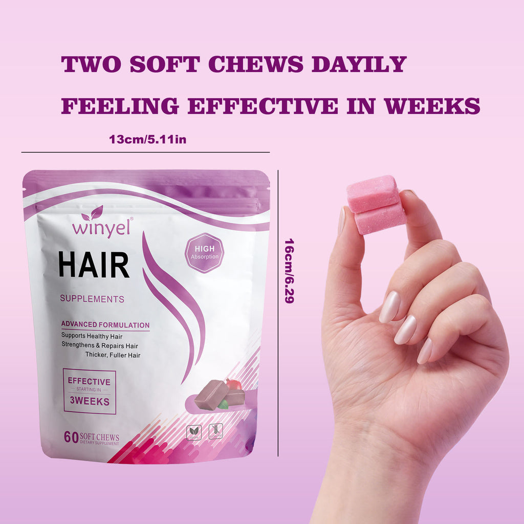 Biotin Boost Hair Growth Soft Chewables – Mixed Berry Vitamin Gummies for Thicker & Stronger Hair