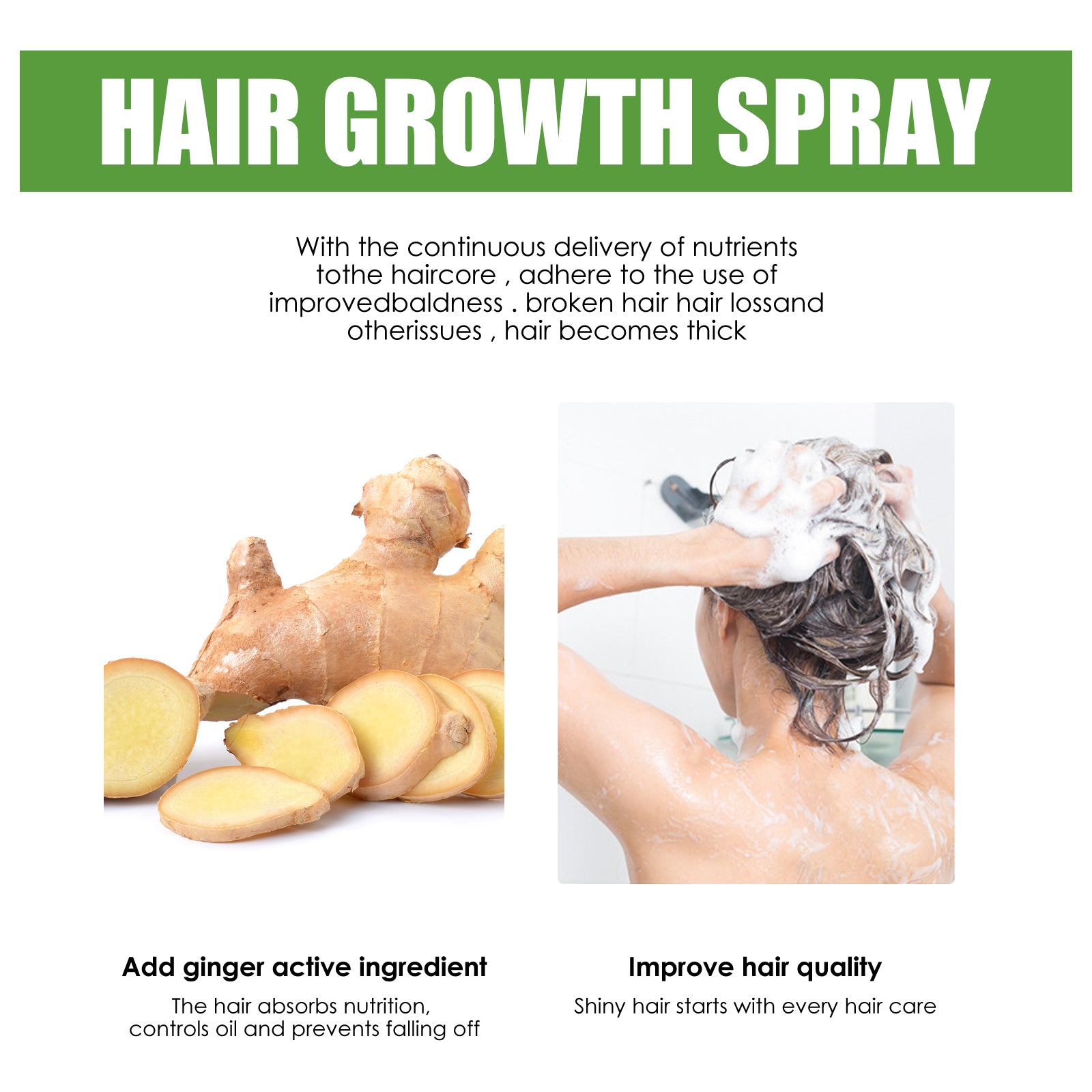 Ginger Intensive Hair Growth Spray – Root Repair & Anti-Hair Loss Serum