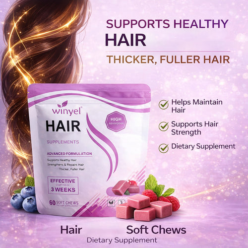 Biotin Boost Hair Growth Soft Chewables – Mixed Berry Vitamin Gummies for Thicker & Stronger Hair